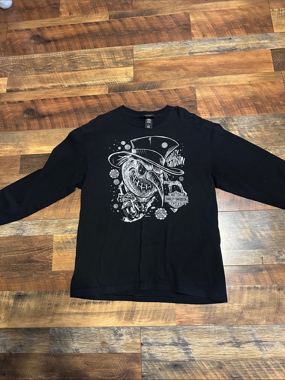 Harley-Davidson Black Long Sleeve Tee with White Graphic